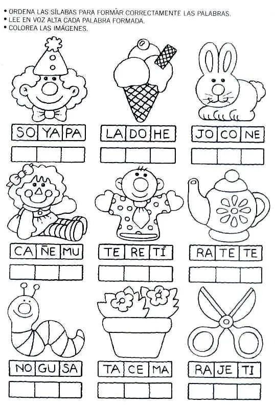 Preescolar: actividades de las silabas para preescolar