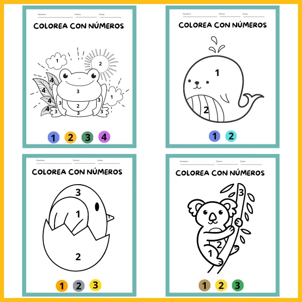 Preescolar dibujos para colorear con números - Educamundo