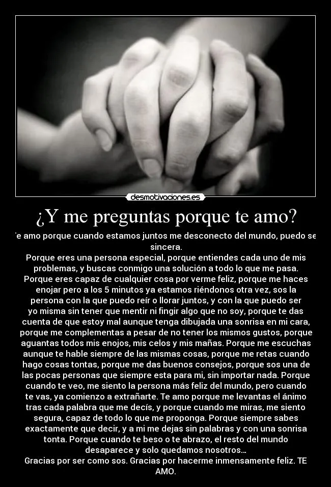 Y me preguntas porque te amo? | Desmotivaciones Y me preguntas porque te amo? | Desmotivaciones
