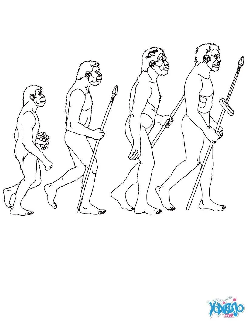 Dibujos para colorear etapas de la evolucion humana - es.hellokids.com