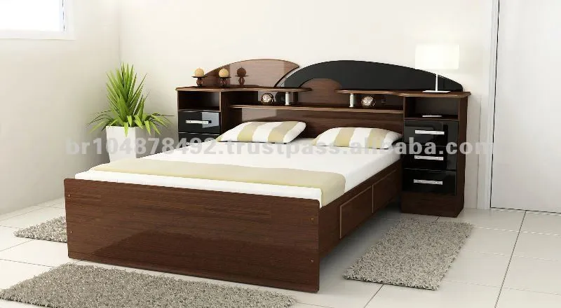 Modelo de cama matrimonial en madera - Imagui