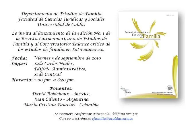 Presentación Revista Latinoamericana de Estudios de Familia ...