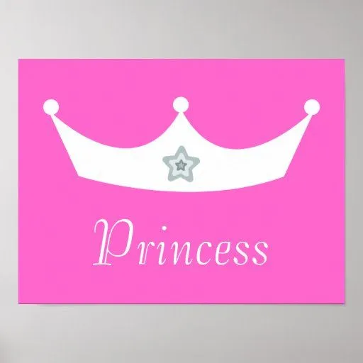 Princesa rosada bonita Customizable de la corona b Póster | Zazzle