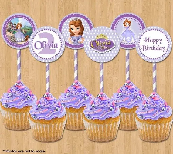 Princesa Sofia Cupcake Toppers Sofia por KidsPartyPrintables