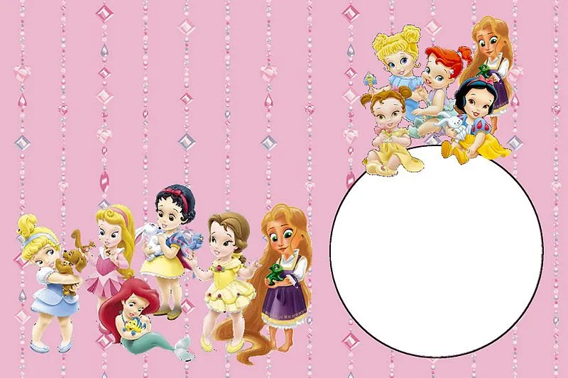 Tarjetas cumpleaños baby princesas Disney - Imagui