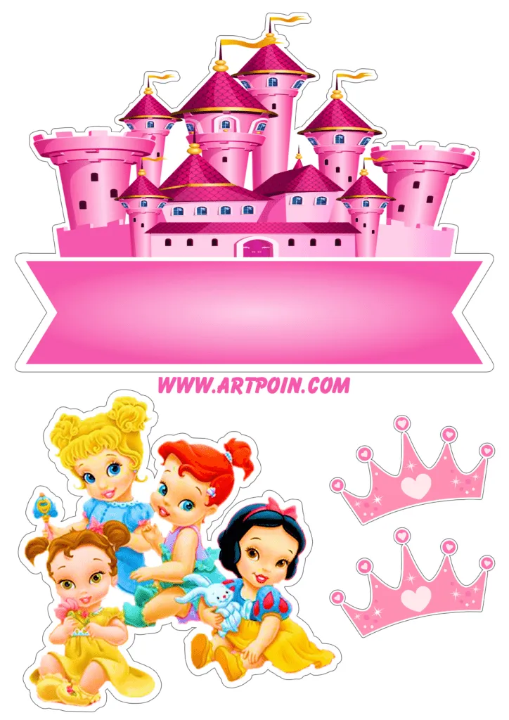 Princesas disney baby topo de bolo decoração de festa png Princesas disney baby topo de bolo decoração de festa png