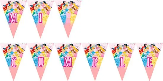 Princesas de Disney | Banderines para imprimir gratis - Fiestas ...