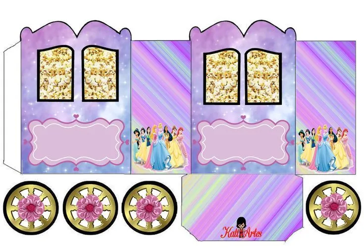 Princesas Disney: Caja con forma de Carruaje para Imprimir Gratis ...