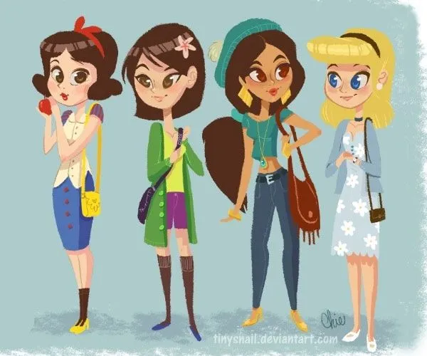 Princesas Disney com looks atuais | Just Lia Princesas Disney com looks atuais | Just Lia