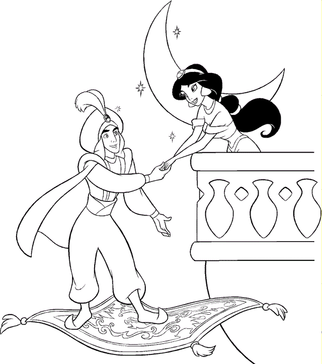 Princesas Disney: Más dibujos para colorear de "Jasmine"