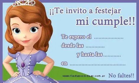 Princesa Sofía - Fiestas infantiles