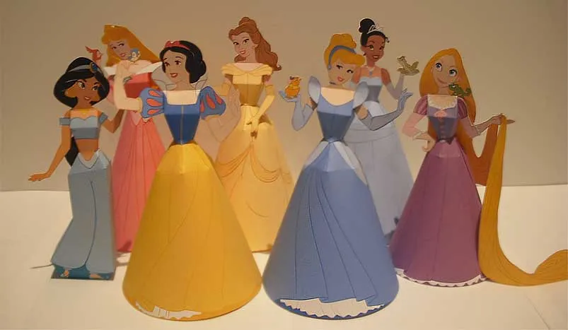 Princesas Disney 3 D Moldes Paper Craft - Convites Digitais Simples