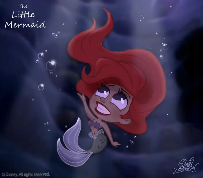 Princesas Disney: La Sirenita Chibi Disney por David Gilson