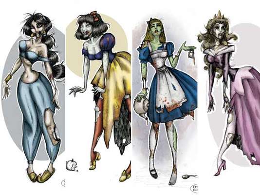 Princesas de Disney se transforman en zombies para Halloween