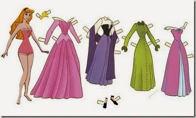 Princesas Disney para vestir, recortables | Colorear