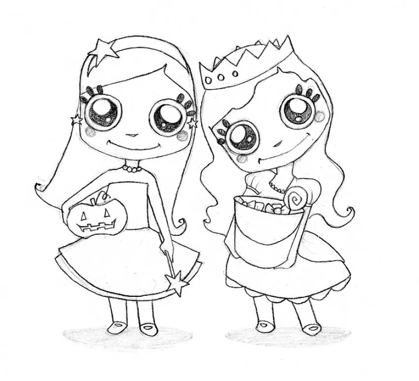 Las princesas de Halloween - Dibujos para colorear DISFRACES HALLOWEEN ...