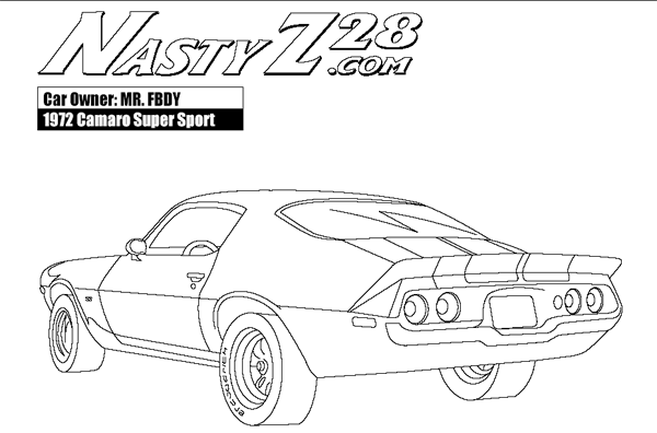 Free coloring pages of 1970 camaro