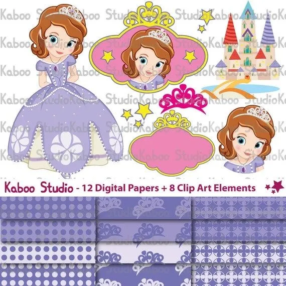 Printable Papers and Decorations Princess Sofia The por KabooStudio