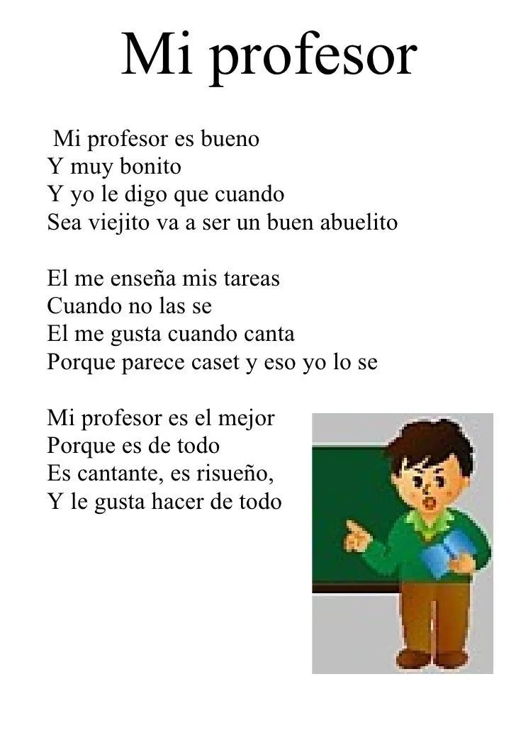 Mi Profesor Poesia Mi Profesor Poesia