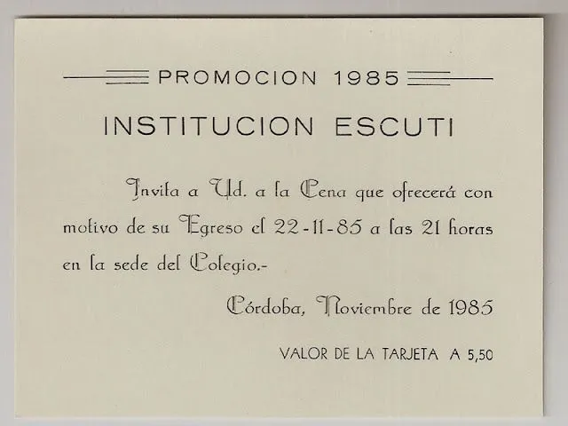 Promoción 1985 Instituto Escuti de Córdoba: octubre 2010