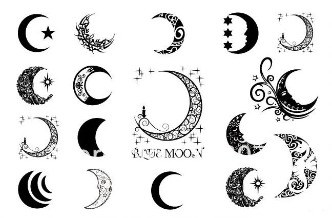 Dibujos tattoos de luna con estrellas - Imagui