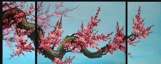 el arte abstracto del árbol de cerezo en flor pintura al óleo en ...