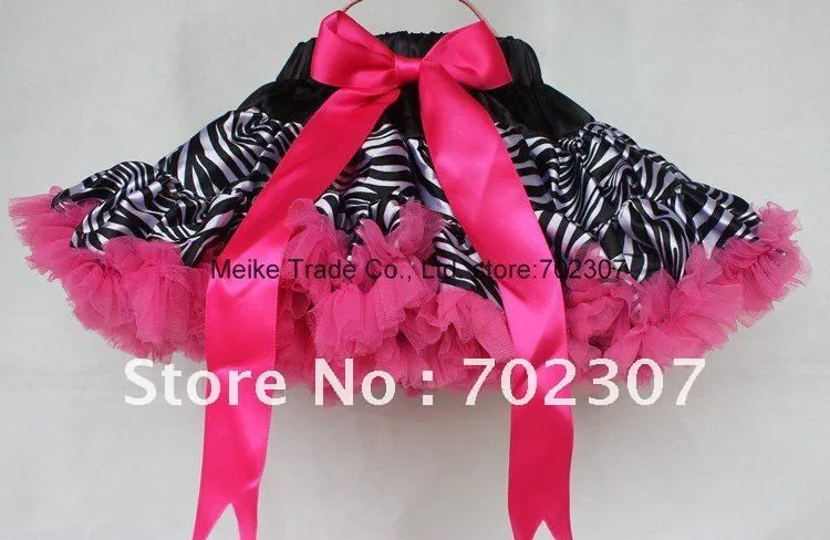 promotion baby new design Zebra grain+hot pink tutu skirt girls ...