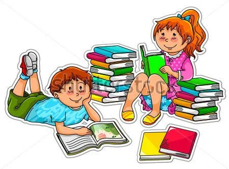 Imagenes animadas de niño y niña leyendo cuento - Imagui