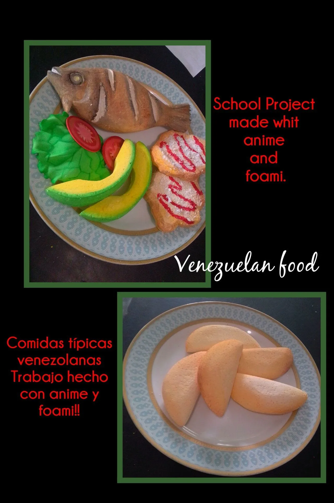 Proyecto escolar: Platos típicos venezolanos hechos con anime y foami.  School project: Typical Venezuelan dishes with anime and foami. | PeakD