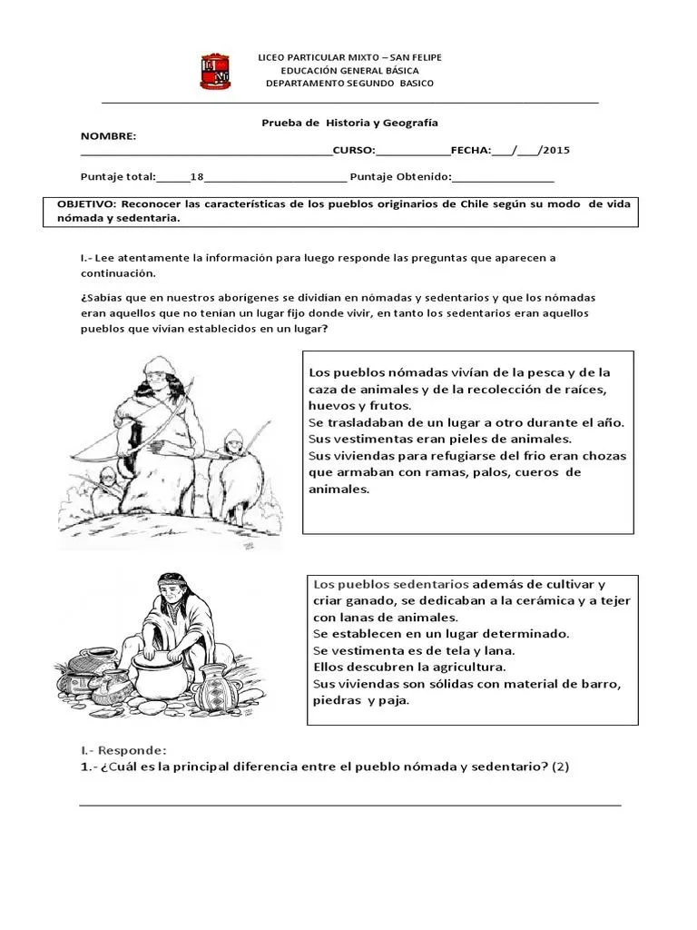 Prueba Nomada y Sedentario | PDF | Nómada | Agricultura