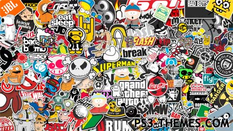 PS3 Themes » JDM Sticker Bomb
