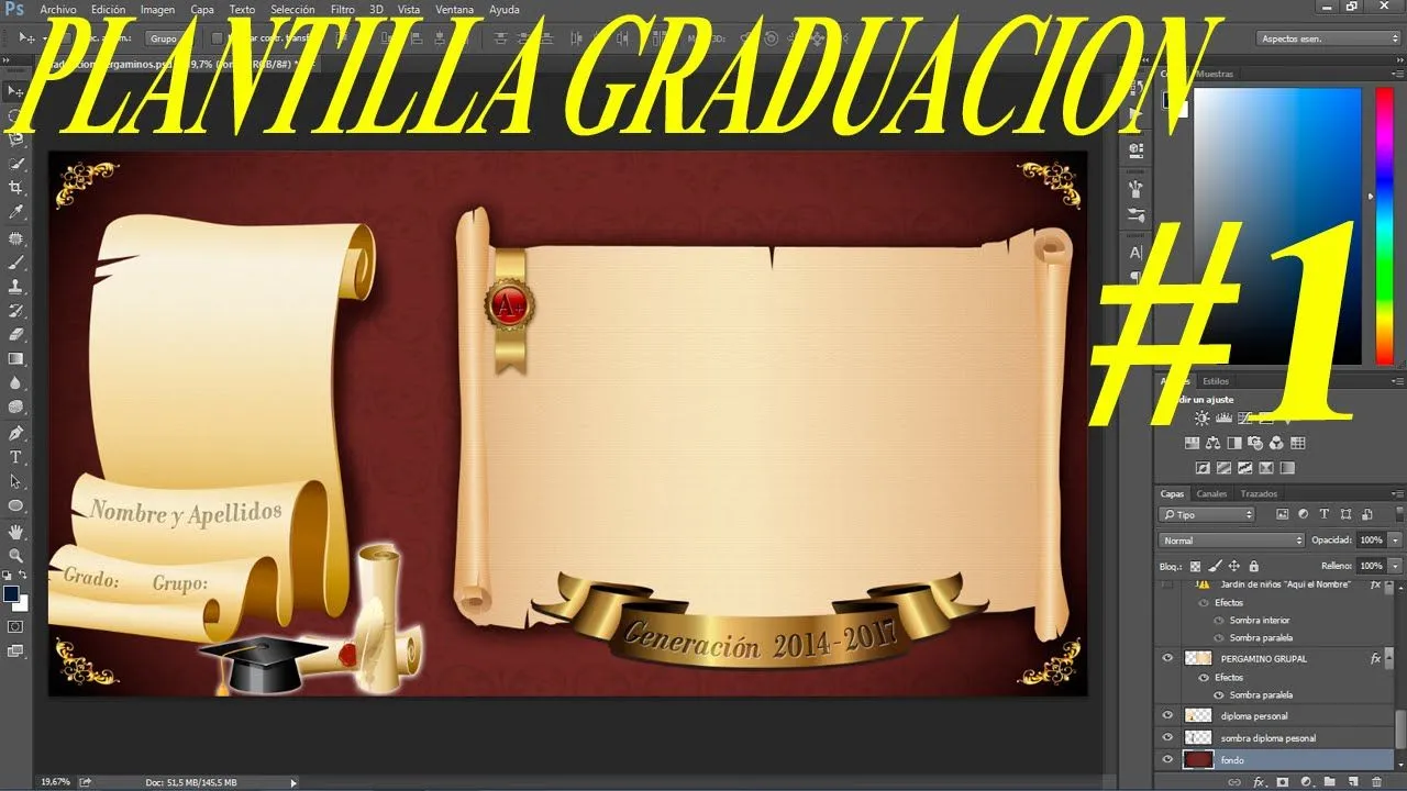 Psd template for all types Parchment Graduation │ Free download MEGA -  Collection │ No 01 - YouTube
