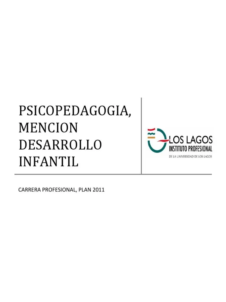 Psicopedagogia Mencion Desarrollo Infantil (PSDI111) PDF | PDF | Sicología  | Jardín de infancia