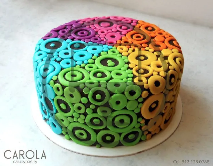 Psychedelic Cake / Neon Color Cake: Divertido y colorido pastel de ...