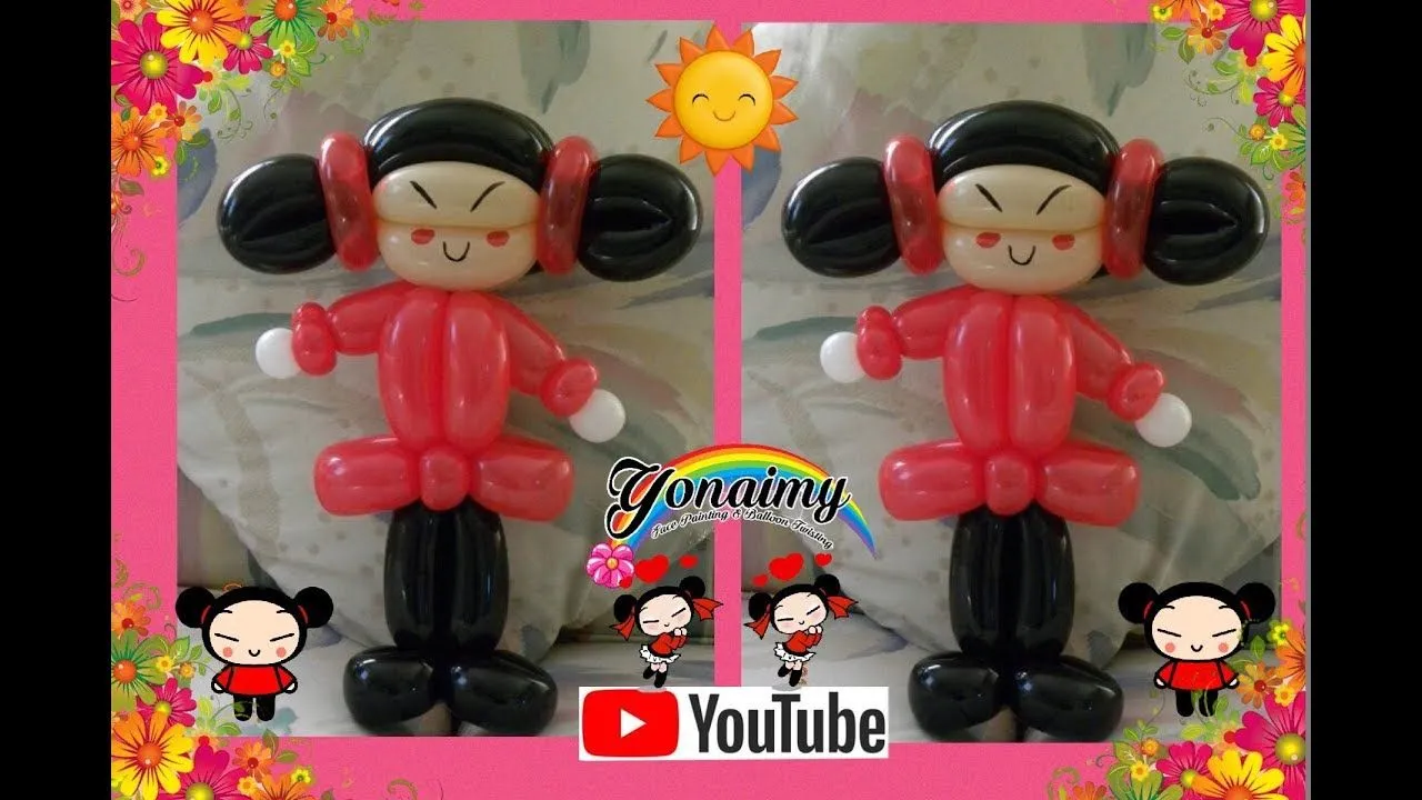 COMO HACER A PUCCA.- HOW TO MAKE PUCCA, BALLOON TWISTING. - YouTube