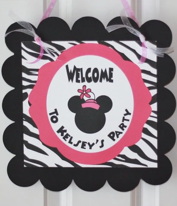 Puerta Sign Minnie Mouse caliente rosa por EmeraldCityPaperie