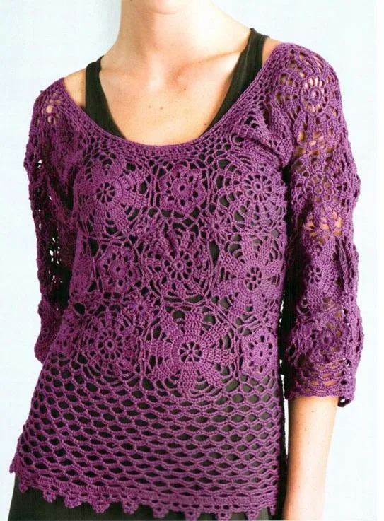 Patrones gratis de blusas tejidas a crochet imagui - Imagui