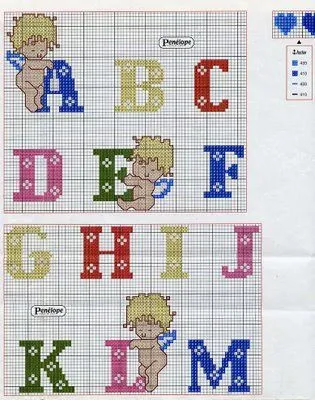Patrones de abecedarios infantiles en punto de cruz gratis - Imagui