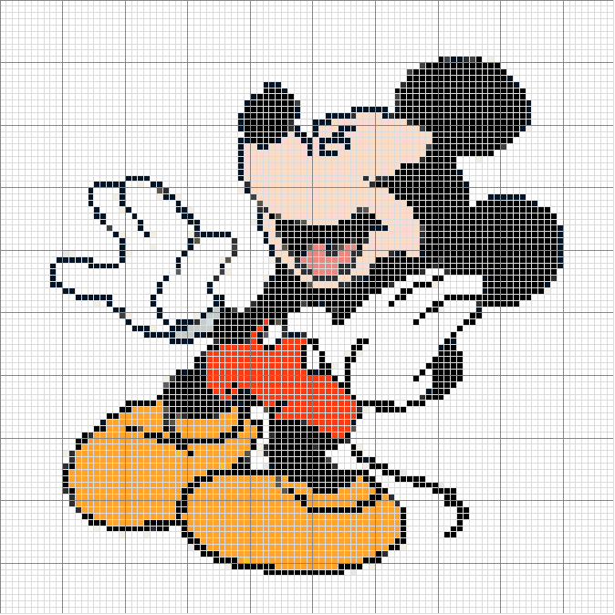 Mickey y Minnie a punto de cruz - Imagui