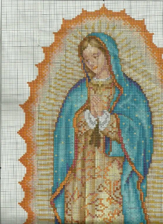 Patrones de punto cruz de la Virgen de Guadalupe - Imagui