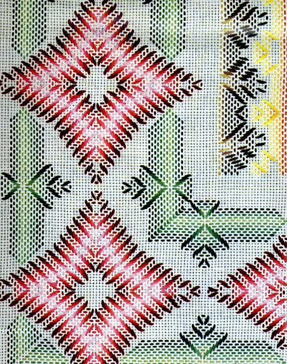 Punto Yugoslavo / Vagonite pattern Huck Weaving | スウェーデン刺繍 ...