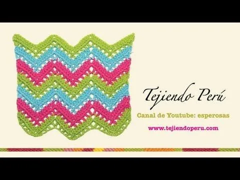 Punto zig zag calado en crochet - YouTube