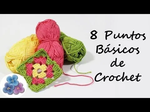 Como hacer 8 Puntos Basicos de Crochet Trapillo Curso de Crochet ...