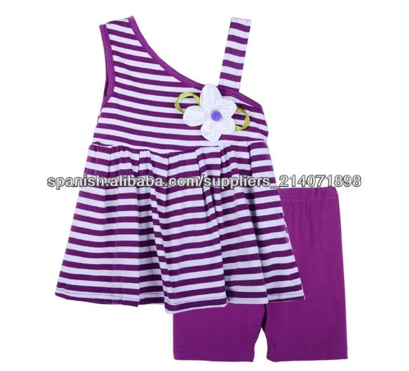 Purple Girls Kids Rayas remata la blusa del patrón + pantalones ...