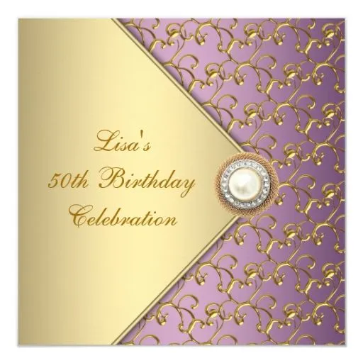 Púrpura elegante y fiesta del cumpleaños de la invitación 5.25" x ...