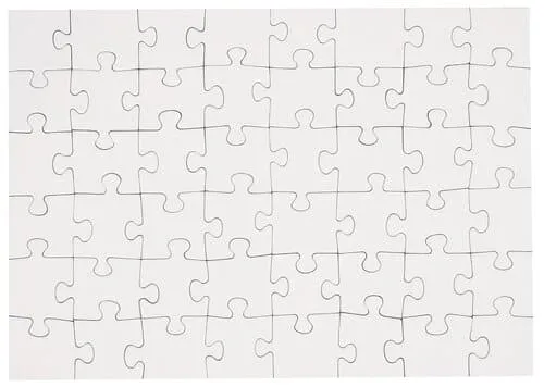 Puzzle blanco, A4, 48 piezas - Opitec