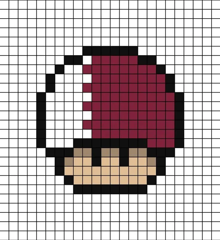 Qatar Mushroom Pixel Art en 2023 | Manualidades para amigas, Imagenes  cuadriculadas, Dibujitos sencillos