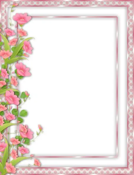 Pink Transparent PNG Frame with Flowers | khung hinh | Pinterest ...