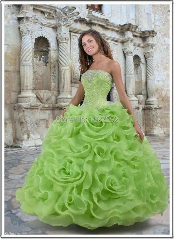 quinceanera green dress ball gown al por mayor de alta calidad de ...