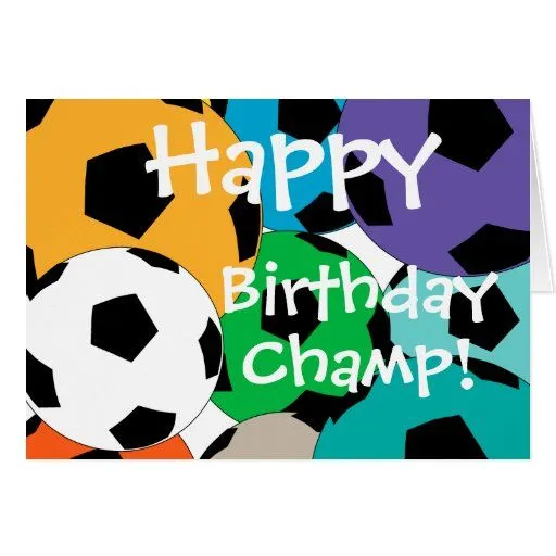racimo de balones de fútbol AHappy, cumpleaños, c Tarjetas | Zazzle